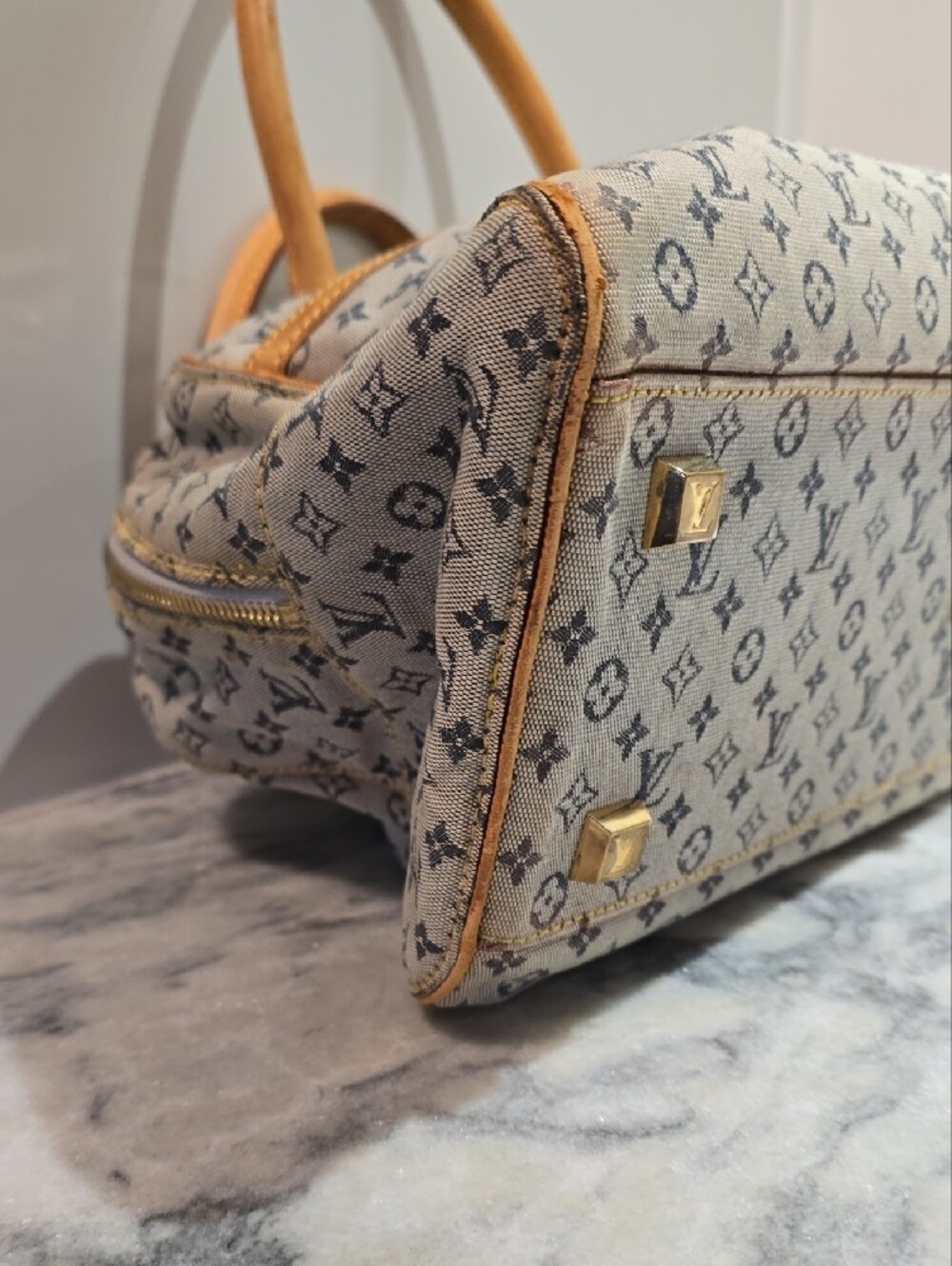 Louis Vuitton Mini Lin Marie Satchel with Tan Leather Trim - Picture 10 of 16